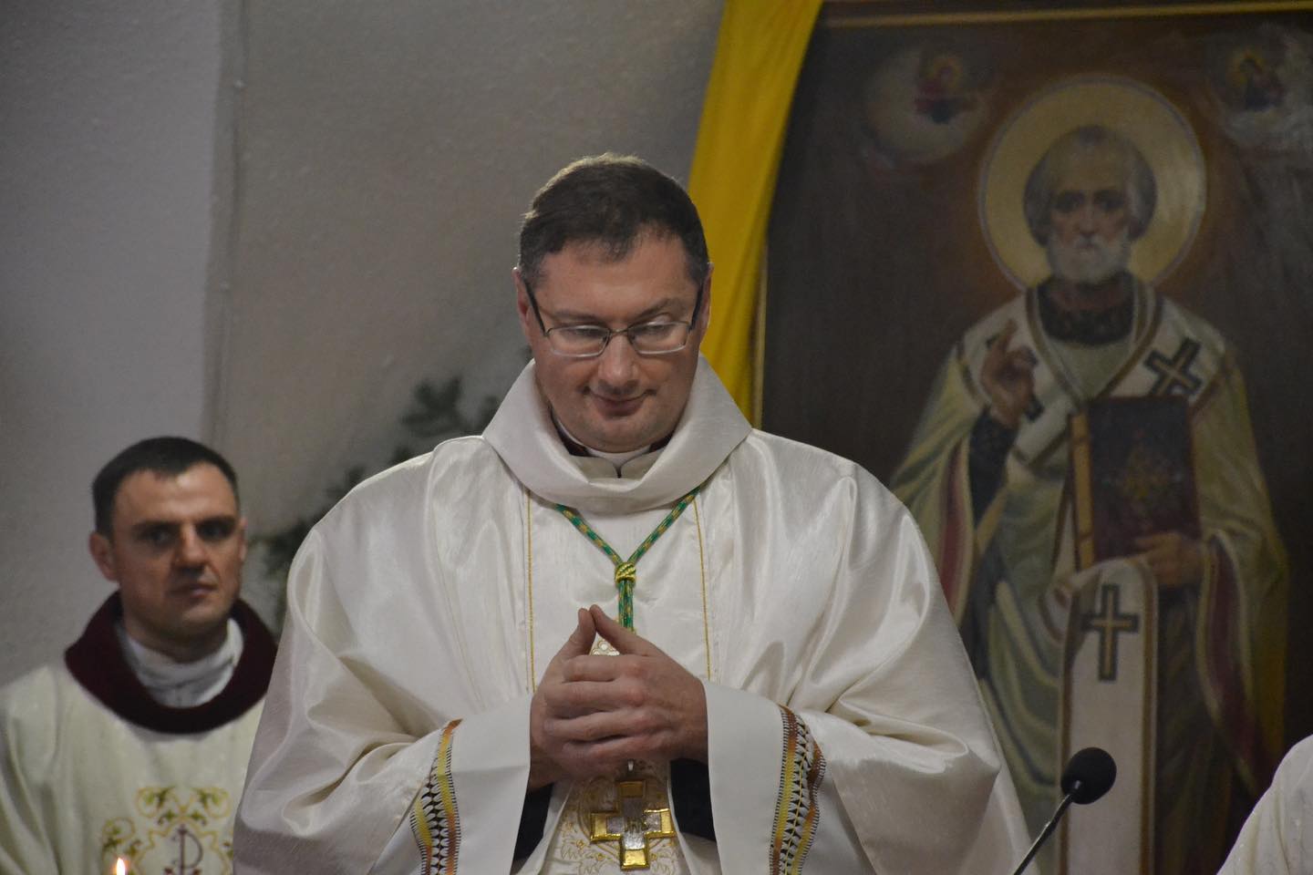 Апостольський Нунцій в Україні Архієпископ Вісвальдас Кульбокас на парафіяльному відпусті, 6 грудня 2021 року